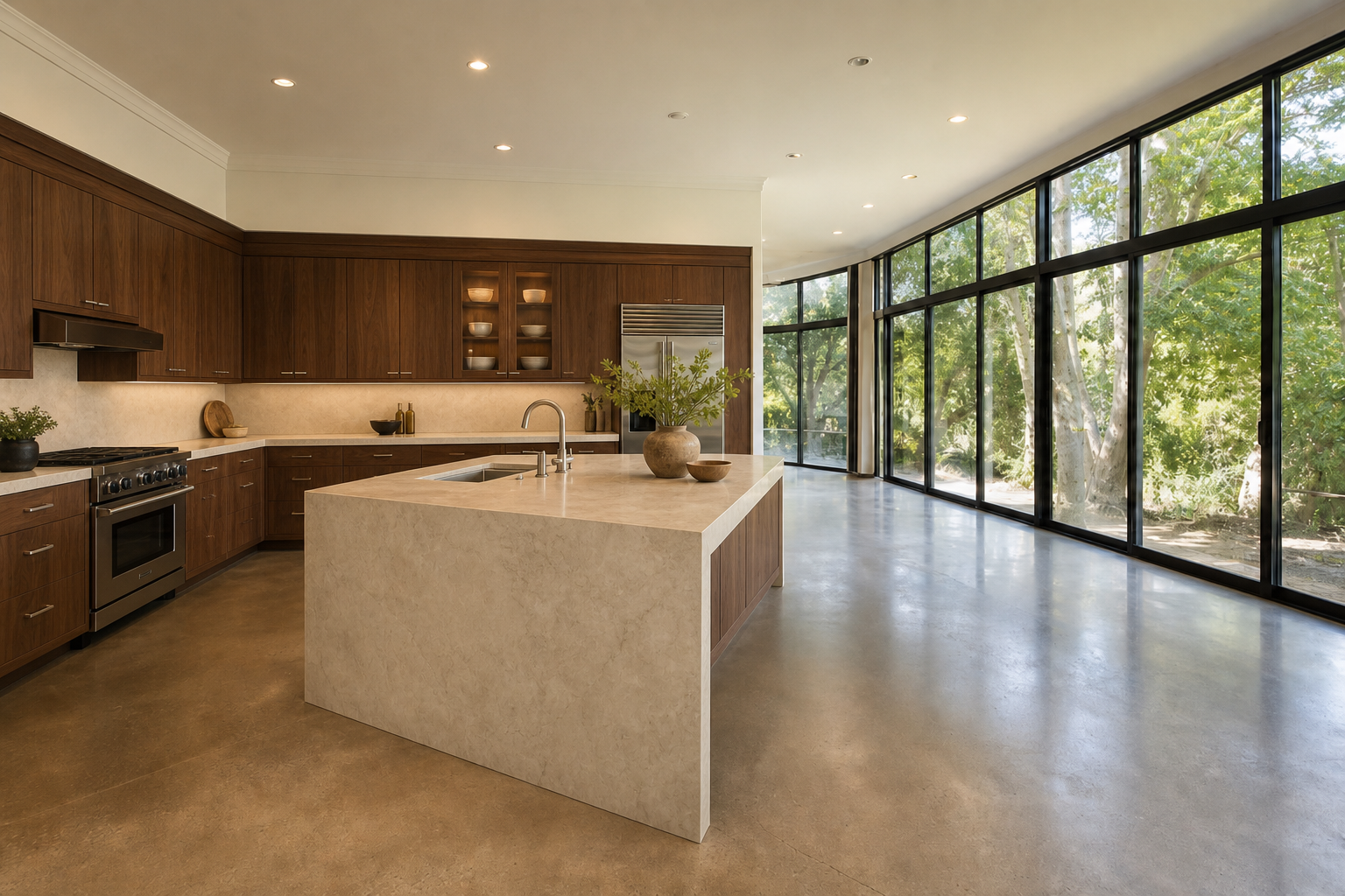 Walnut & Limestone Modern after