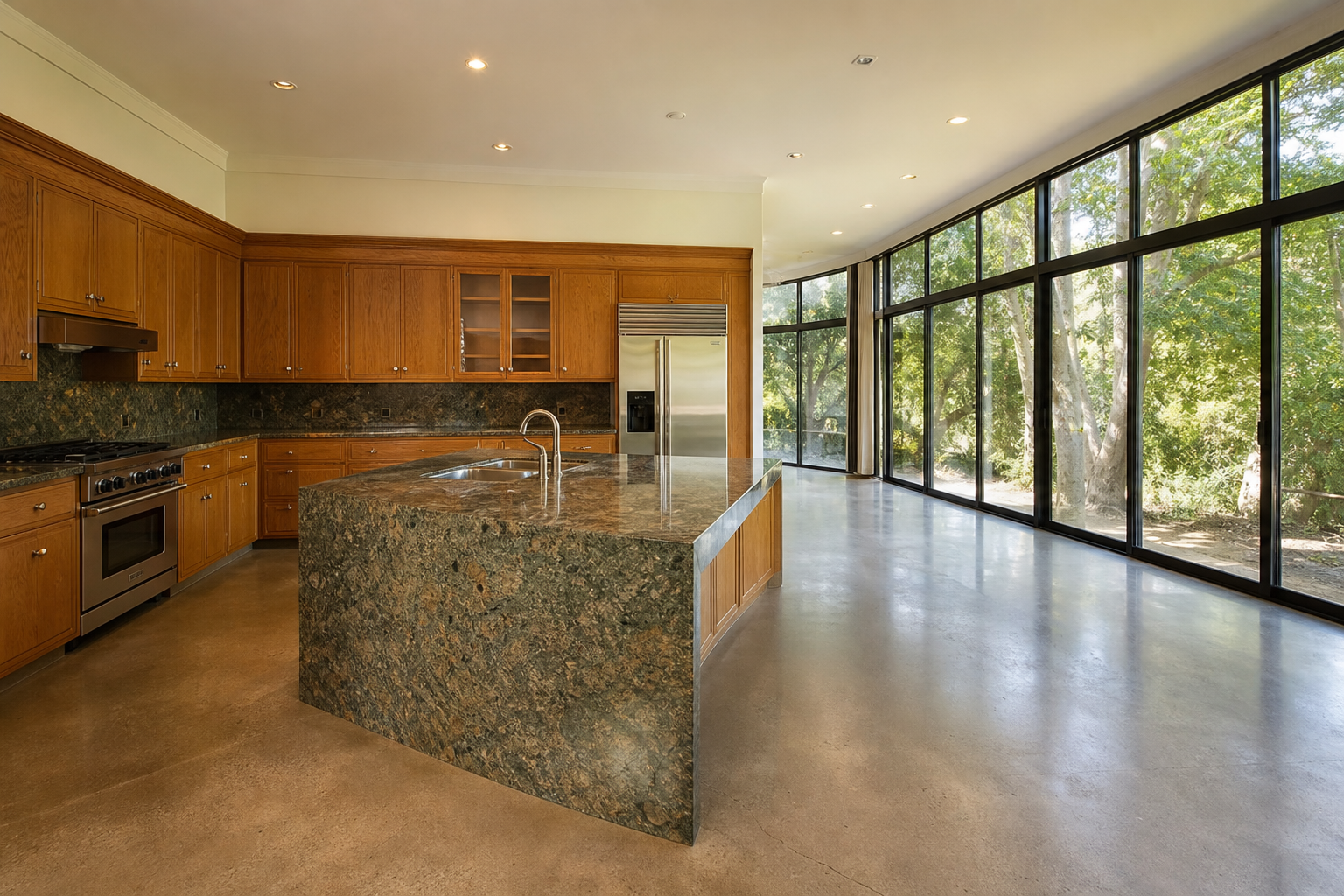 Walnut & Limestone Modern before